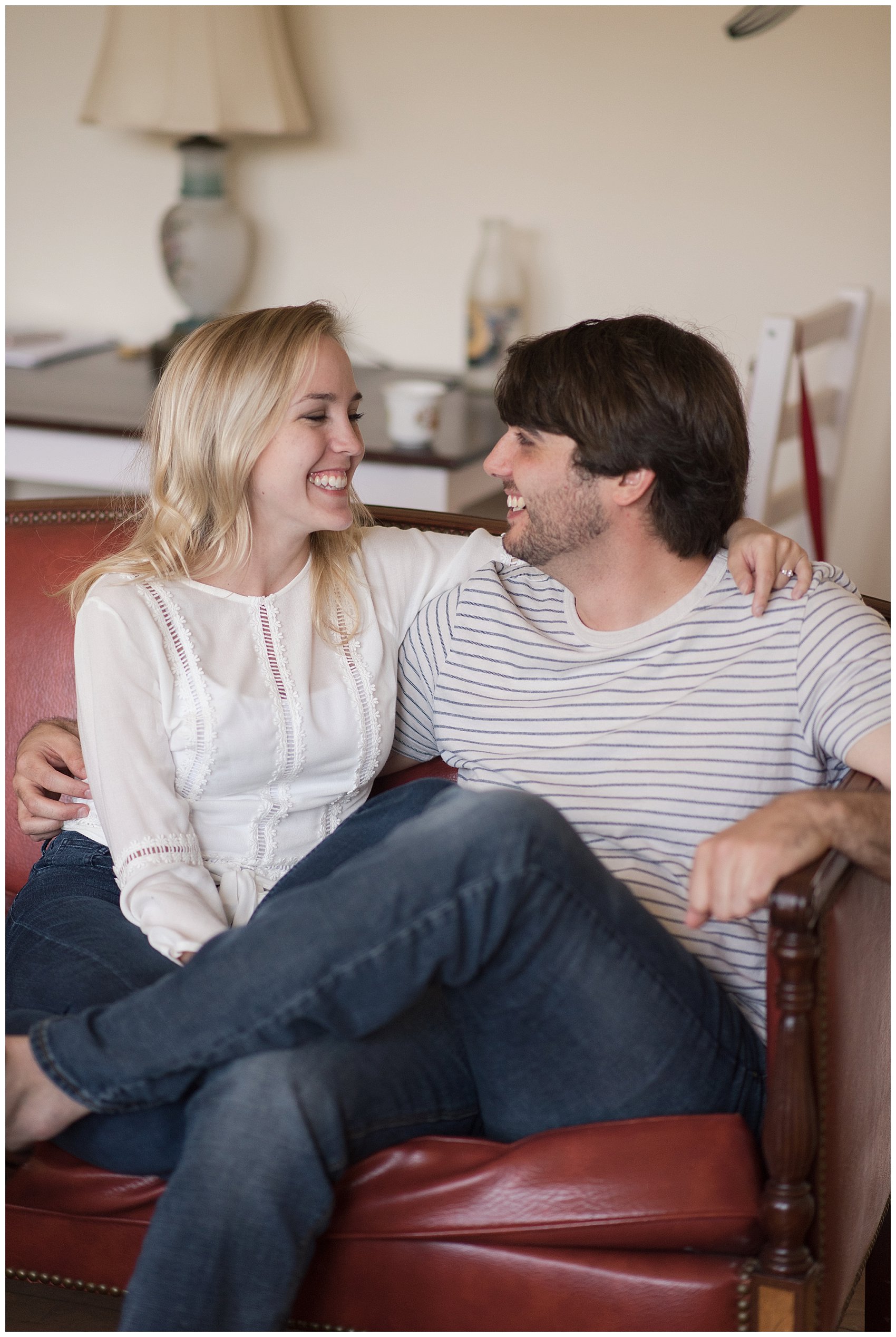 Downtown Norfolk Cozy In Home Engagement Session Virginia Wedding Photographers_4607