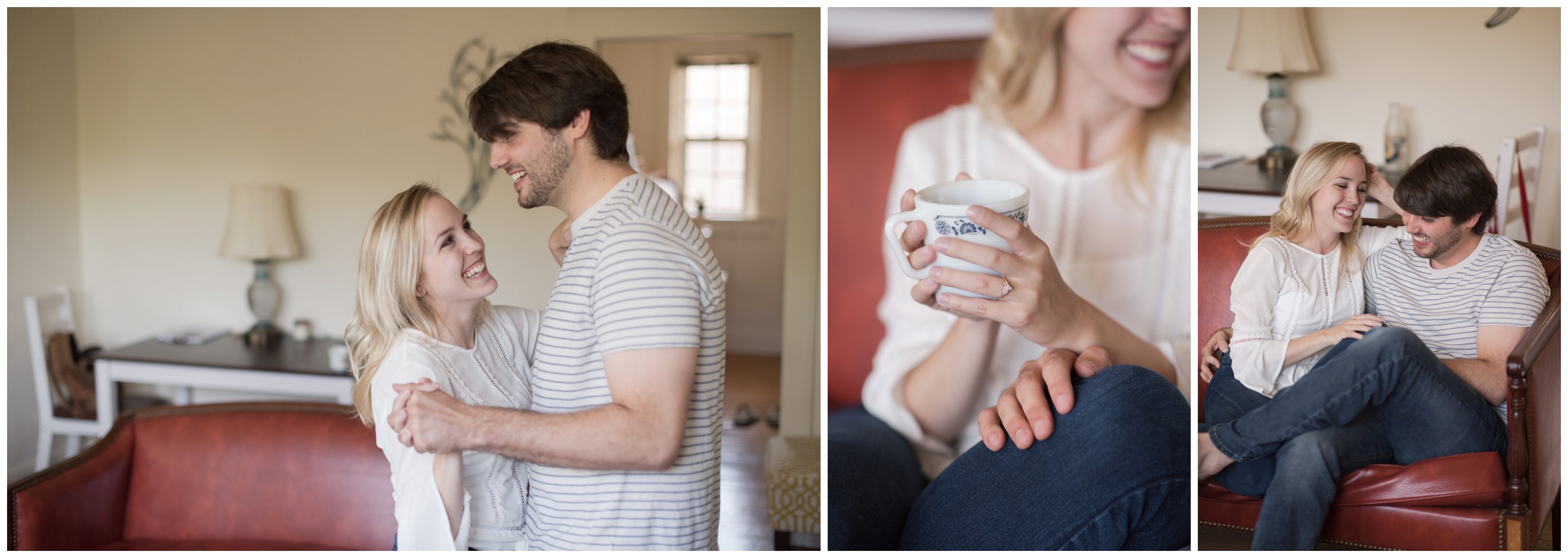 in home outfit inspiration for engagement session by virginia wedding photographer