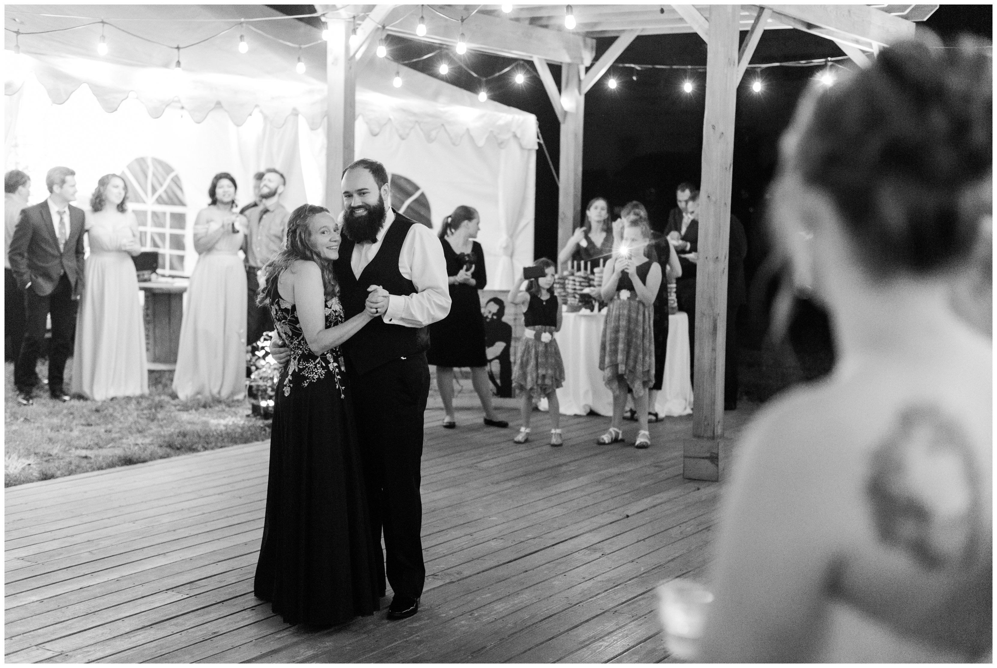 mother son dance at outdoor reception in king george by virginia wedding photographer