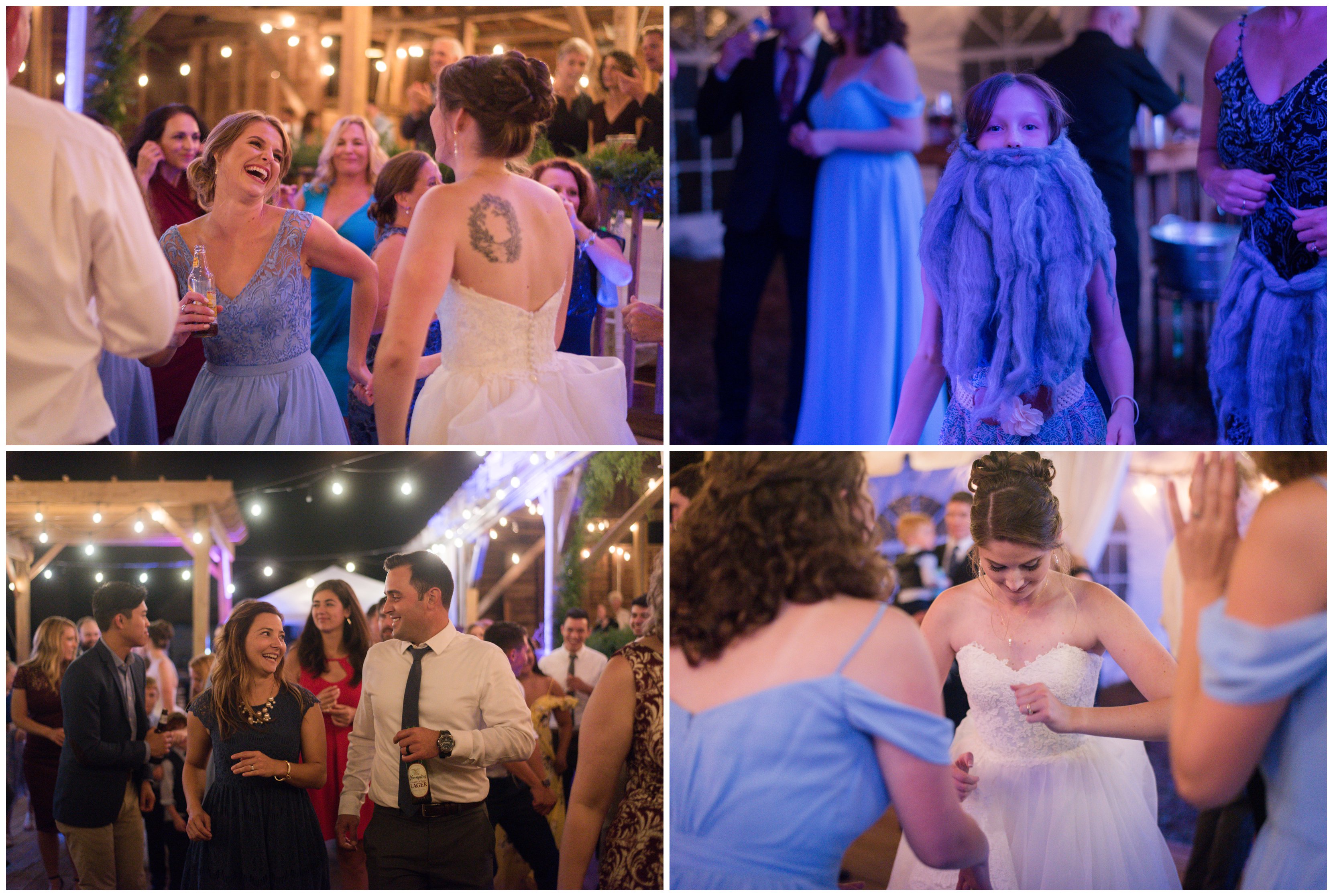 guests dancing at outdoor reception in king george by virginia wedding photographer