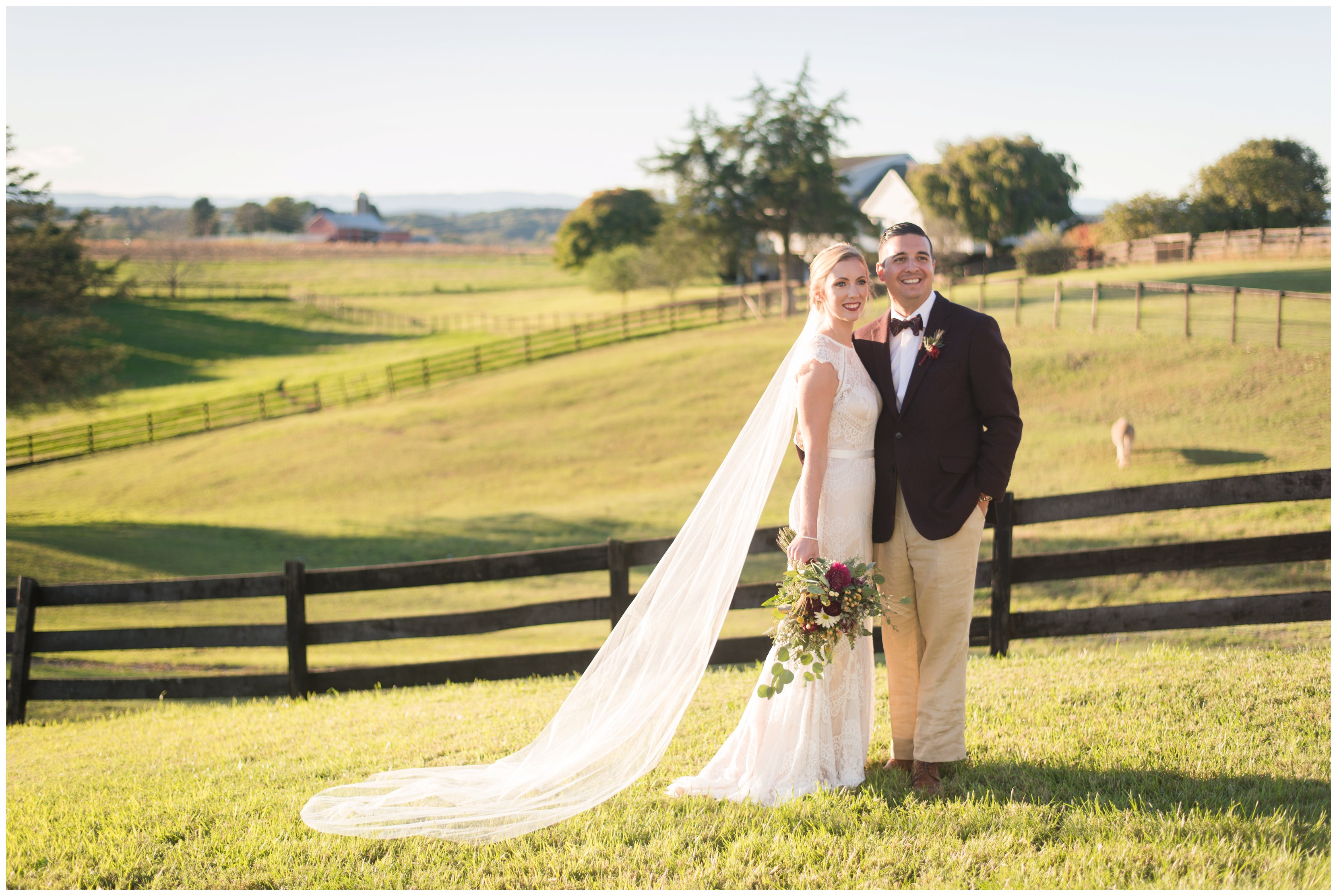 bride and groom at hermitage hill farm wedding waynesboro charlottesville wedding photographer