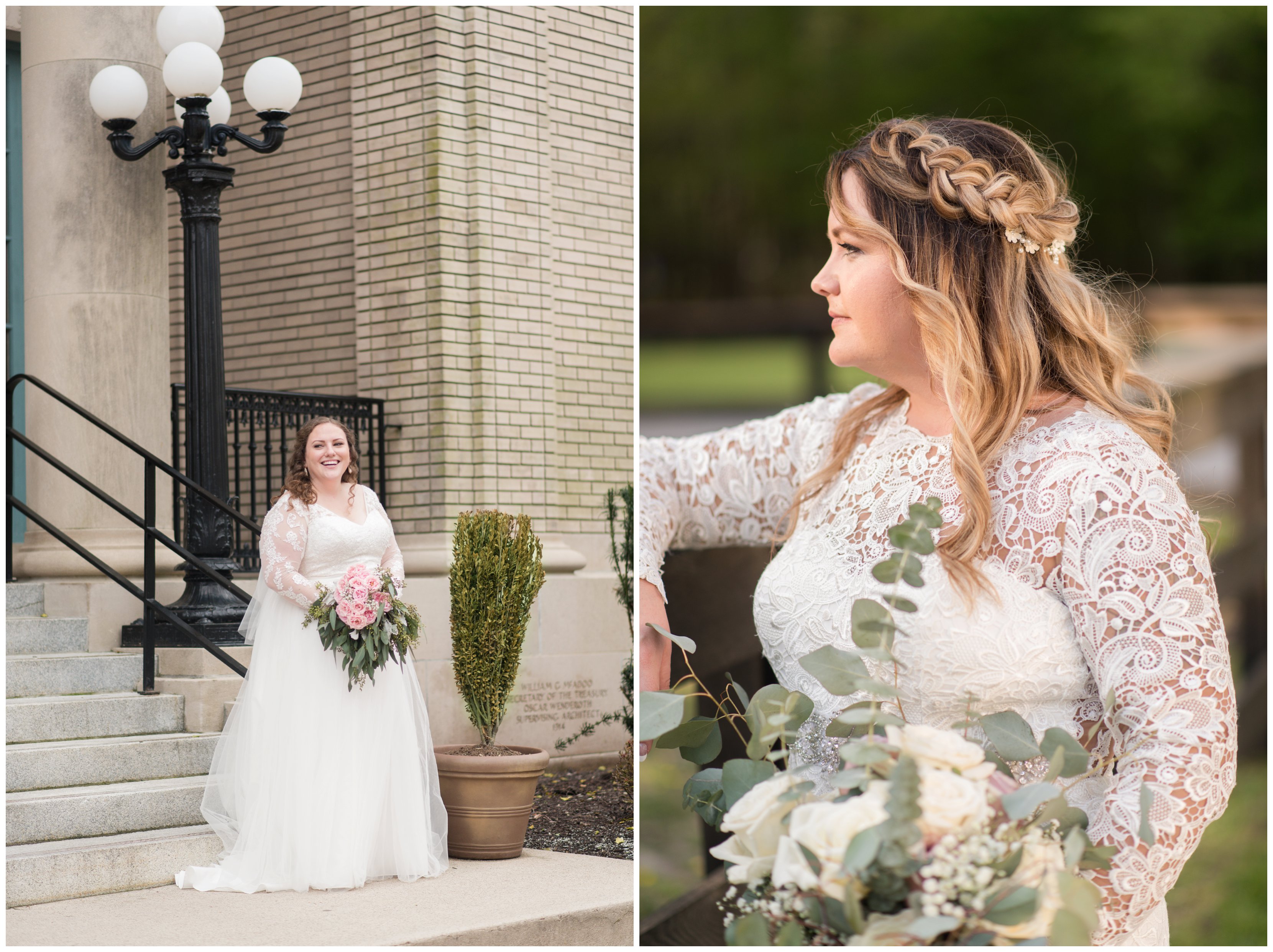 brides holding bouquets during virginia weddings by hamptons roads wedding photographers