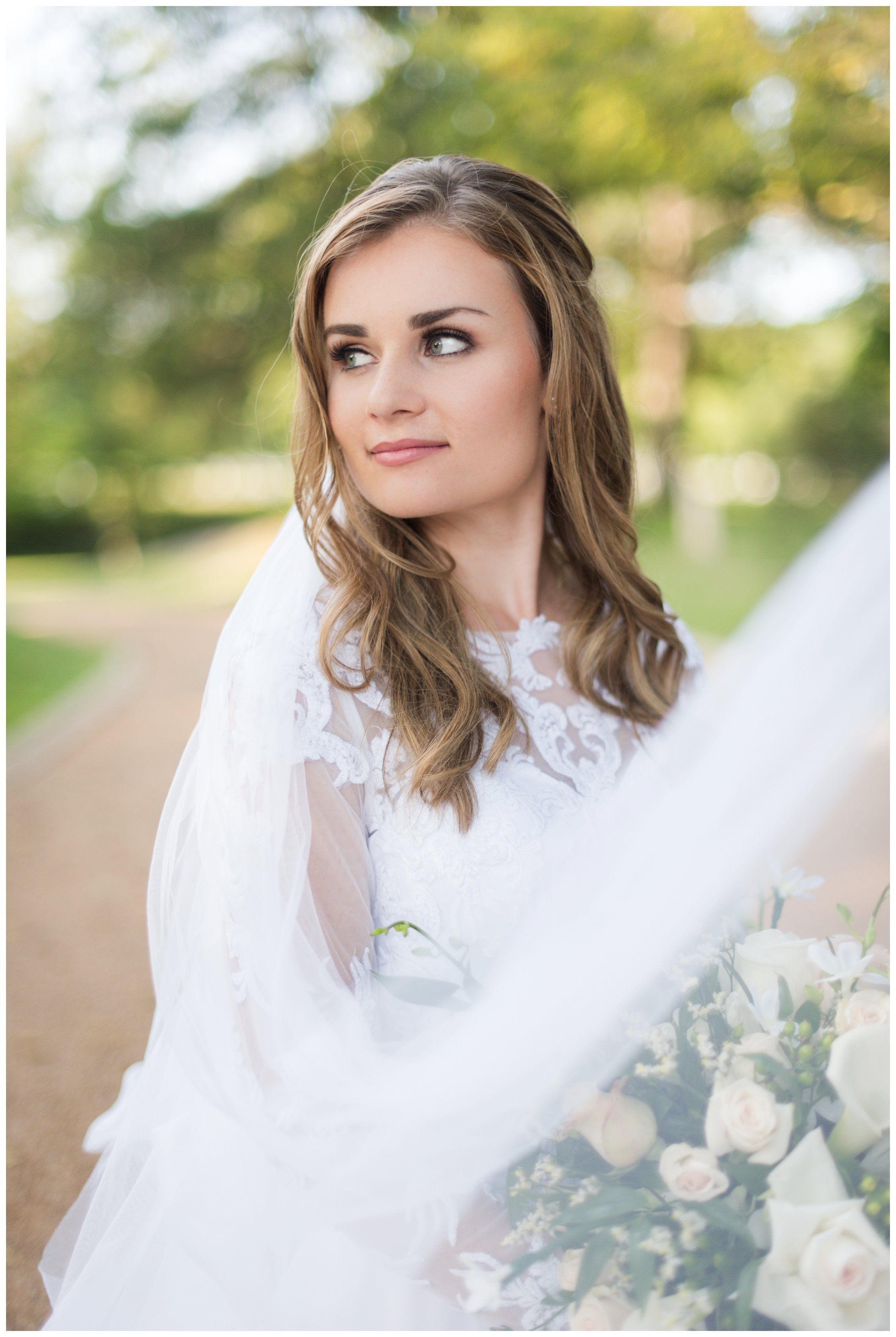 bride during bridal session at historic st lukes church wedding by smithfield wedding photographer
