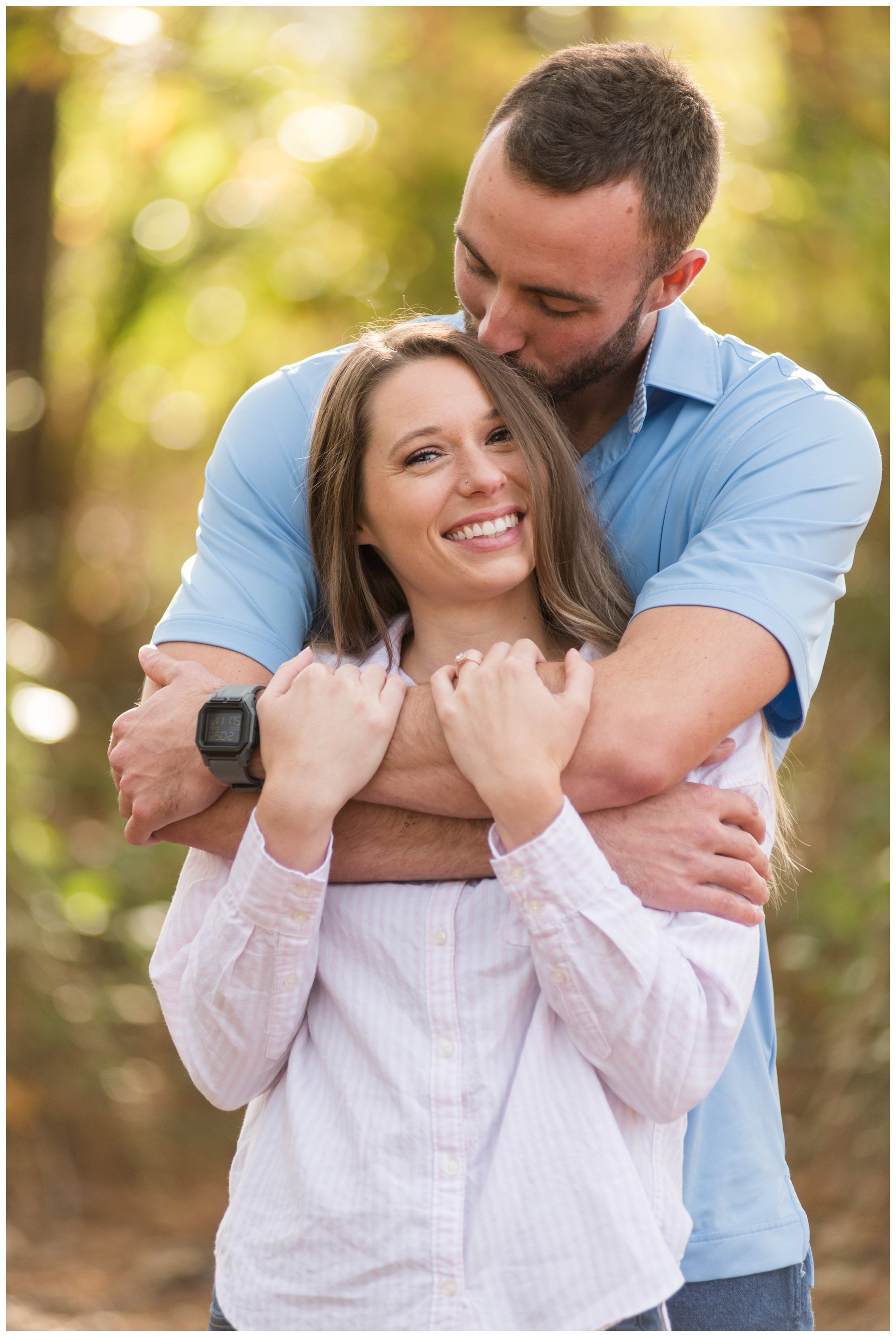 couple smiling by hampton roads virginia wedding photographer