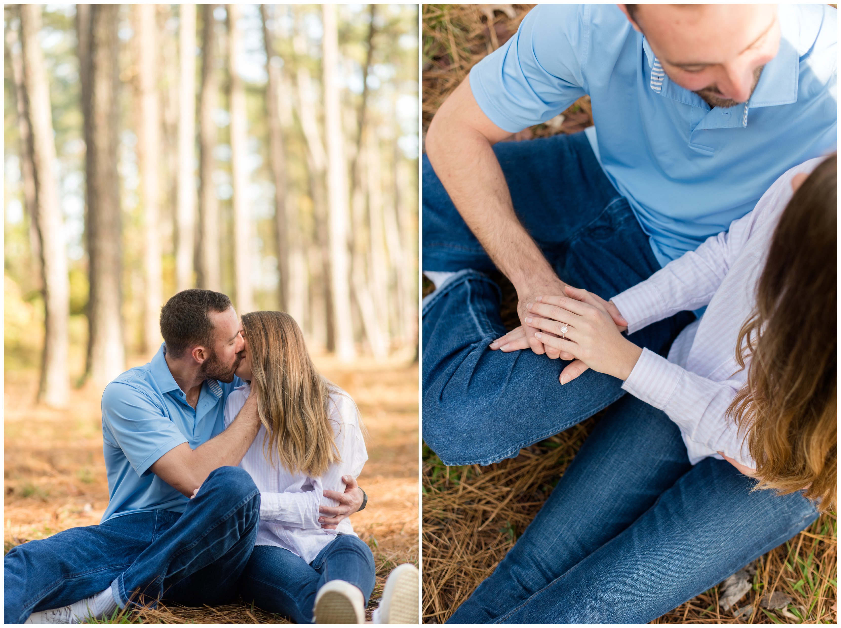 couple smiling during chesapeake va engagement session