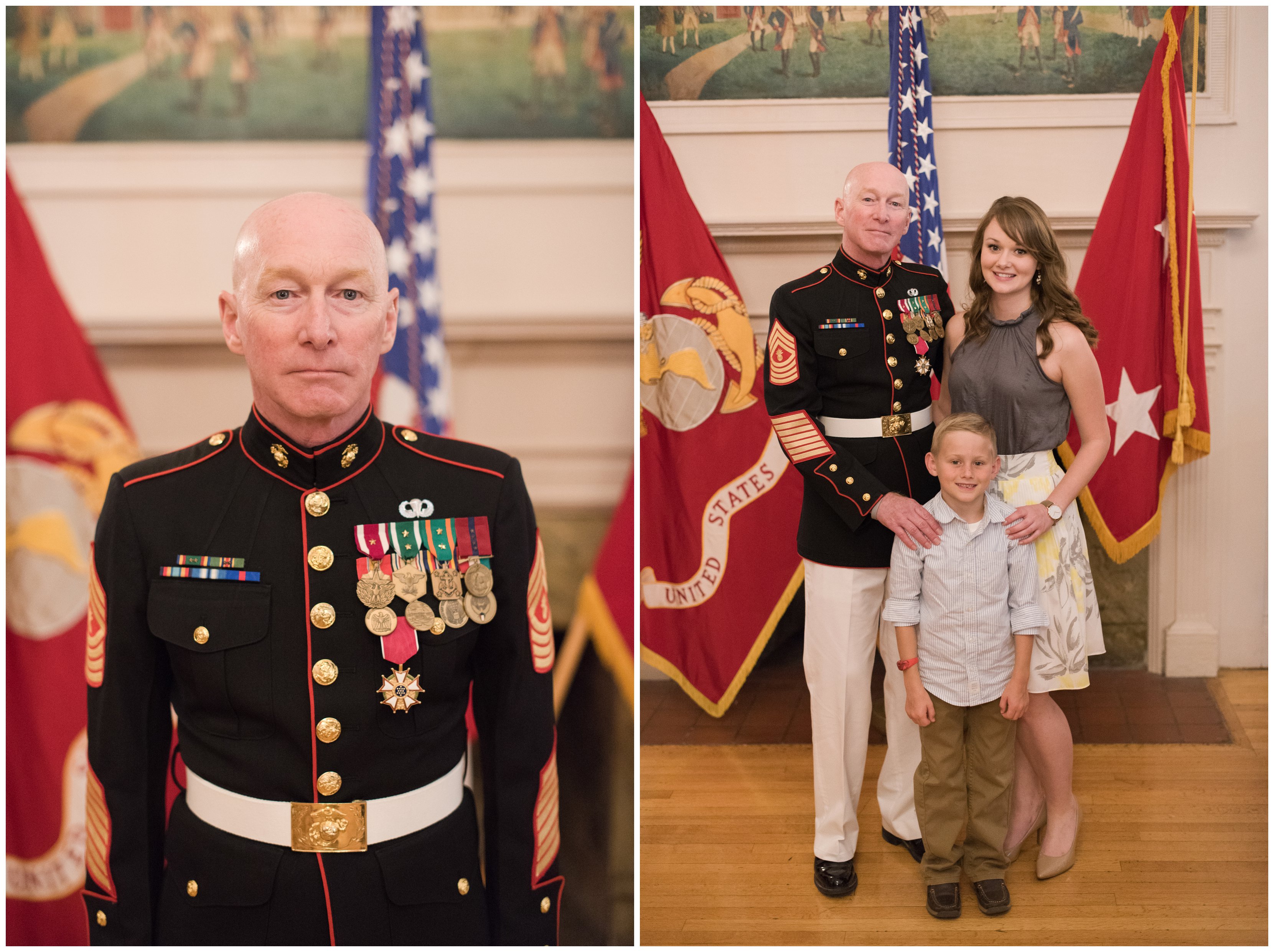 military marine corps officer and family