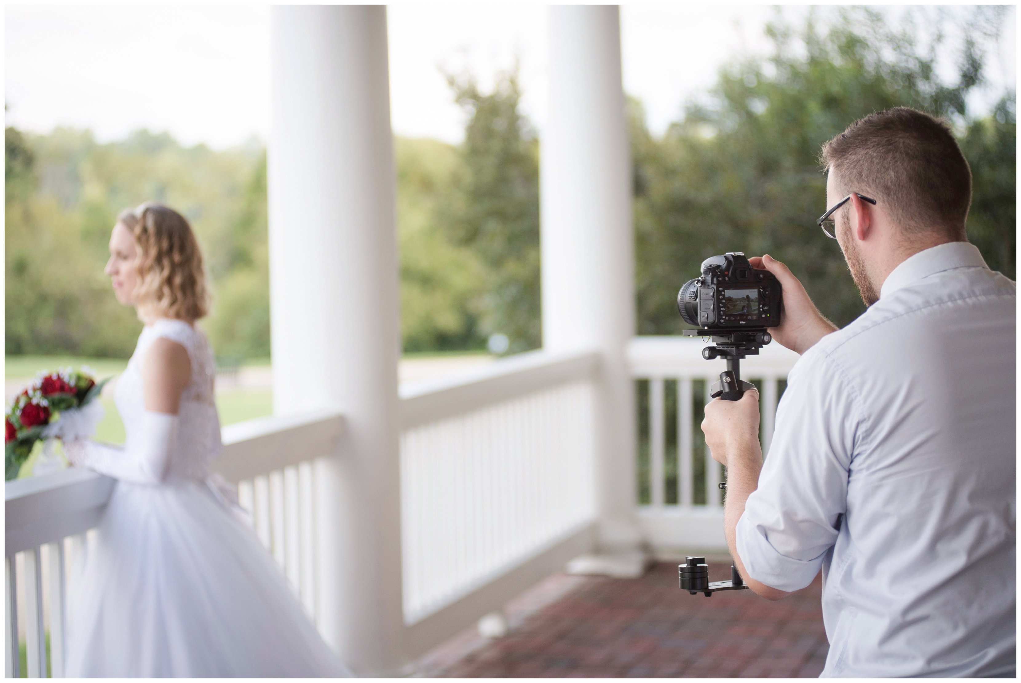 virginia videographer films bride at suffolk wedding