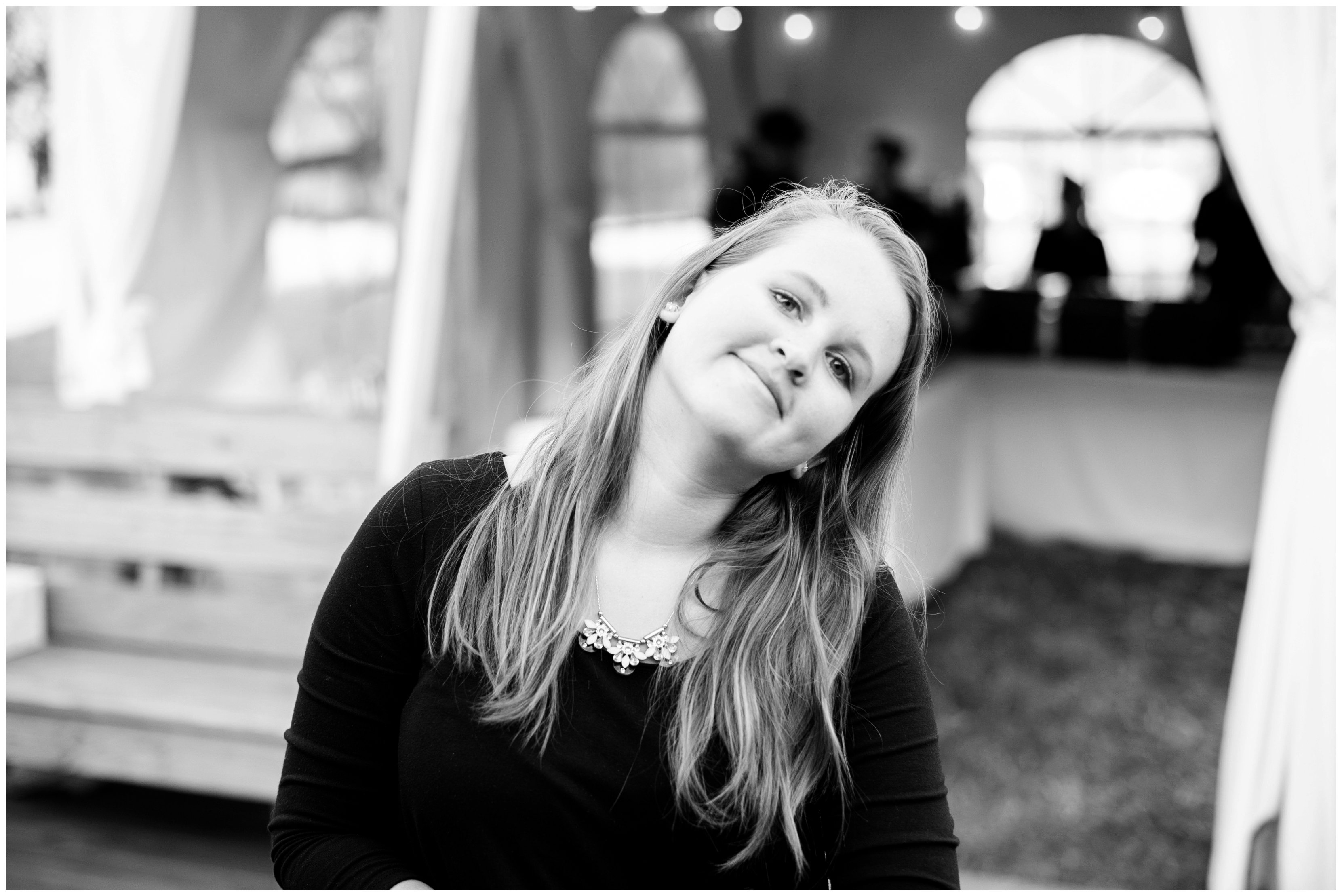 virginia photographer makes funny face at wedding reception