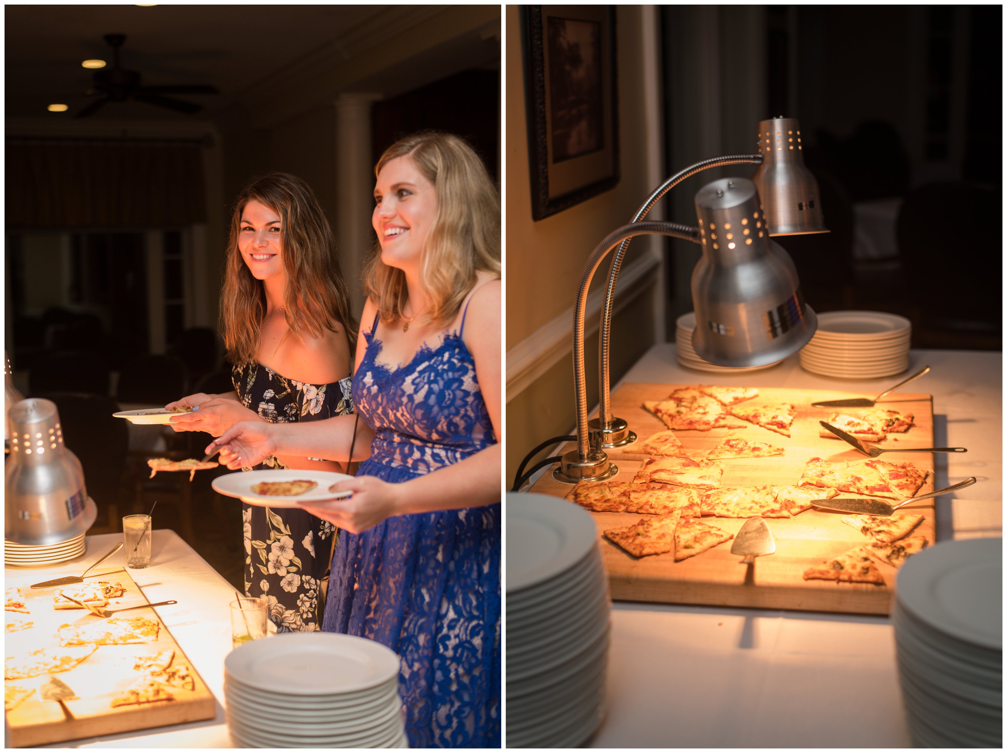 late night snack pizza during reception at callawassie island club south carolina