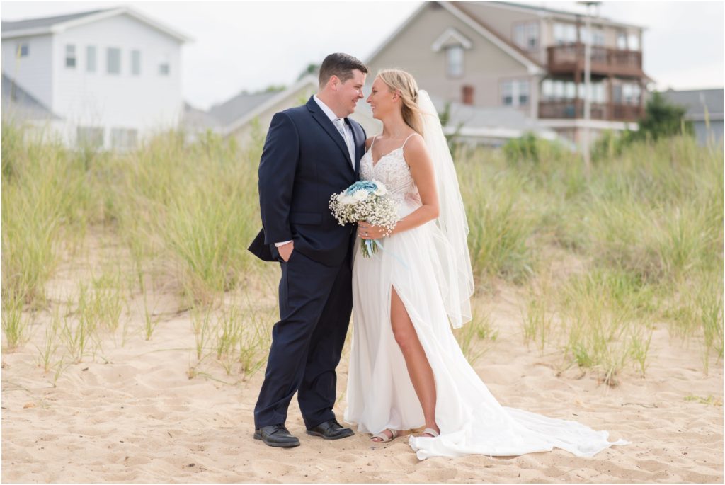 bride and groom portraits oceanview beach hampton roads virginia wedding photographer